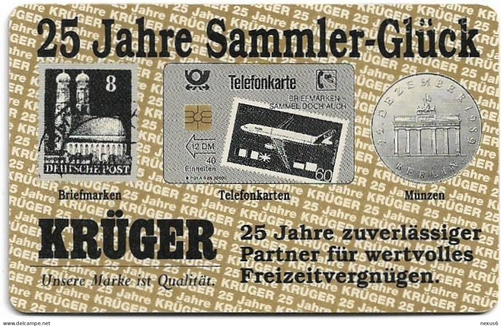 Germany - Krüger - 25 Jahre Sammler-Glück - O 0266 - 10.1992, 12DM, 11.000ex, Mint - O-Series: Kundenserie Vom Sammlerservice Ausgeschlossen