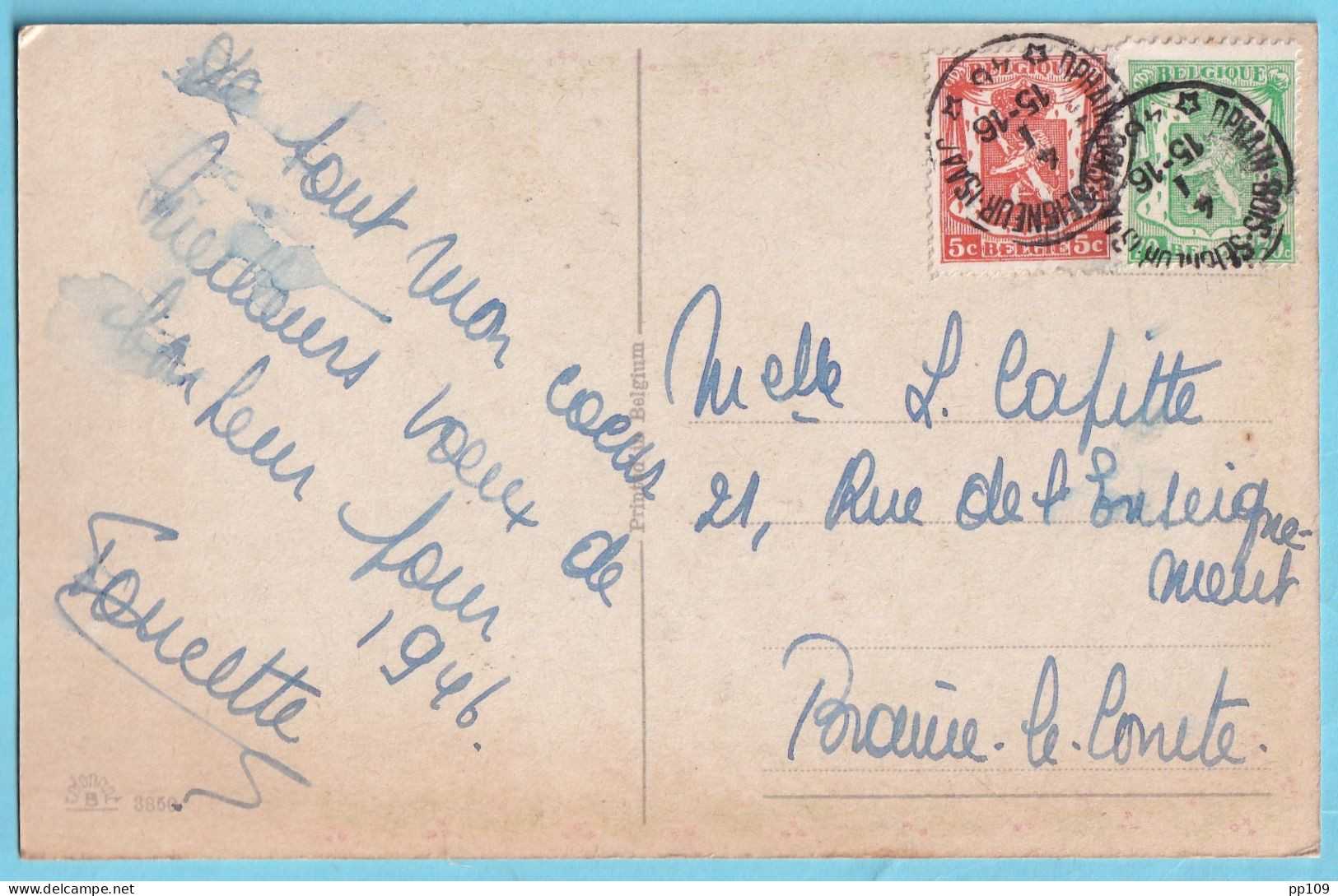 CP Petit Sceau De L'état TP 712 Obl OPHAIN BOIS SEIGNEUR ISAAC étoiles Le 4 I 1946 ! (renseigné En 48 Dans Le COB !)  - 1935-1949 Sellos Pequeños Del Estado