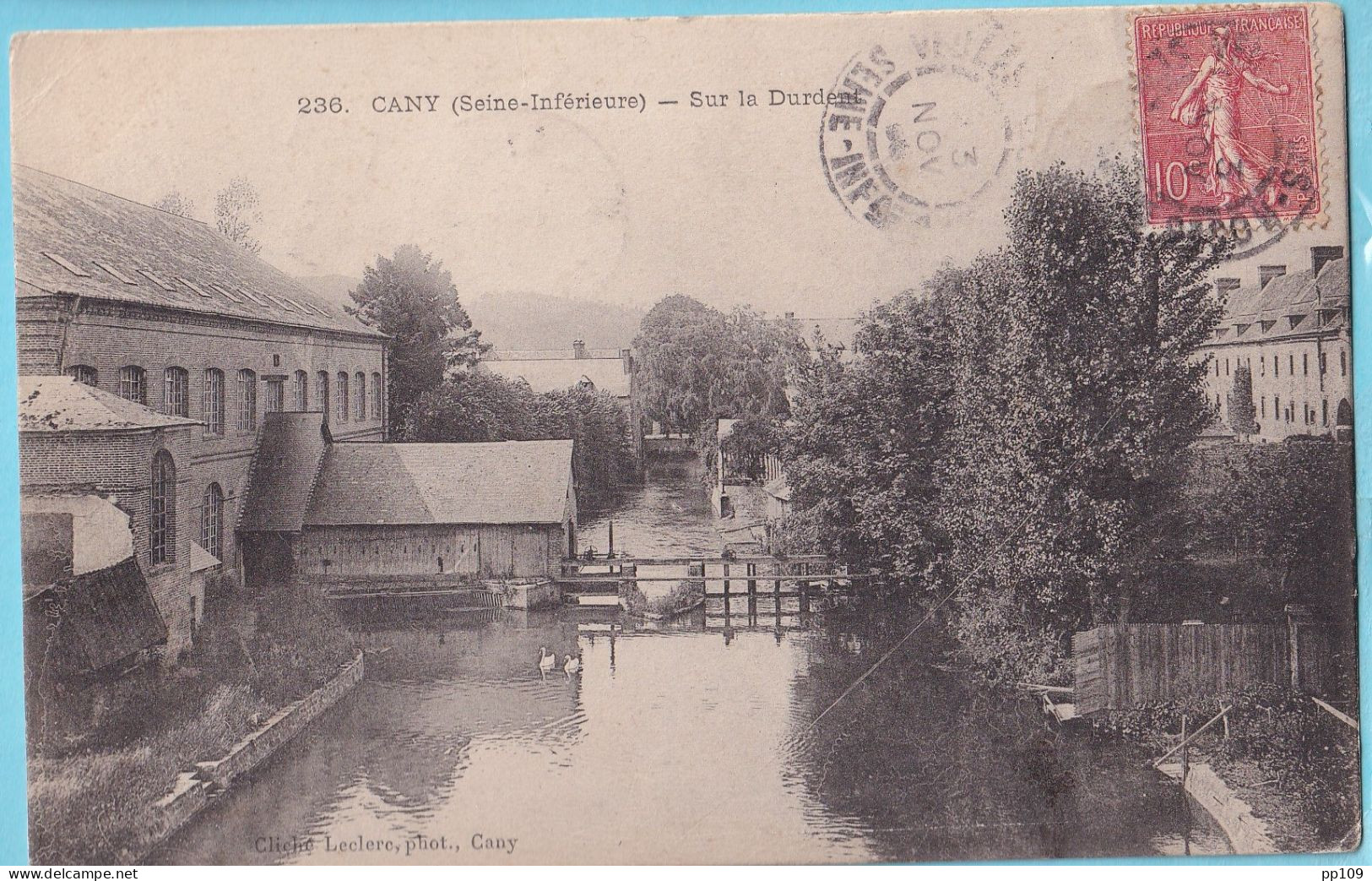 CP France CANY Sur La Durdent Affr Recto- Taxé 30 C VAL ST LAMBERT 5 XI 1906 - Brieven En Documenten