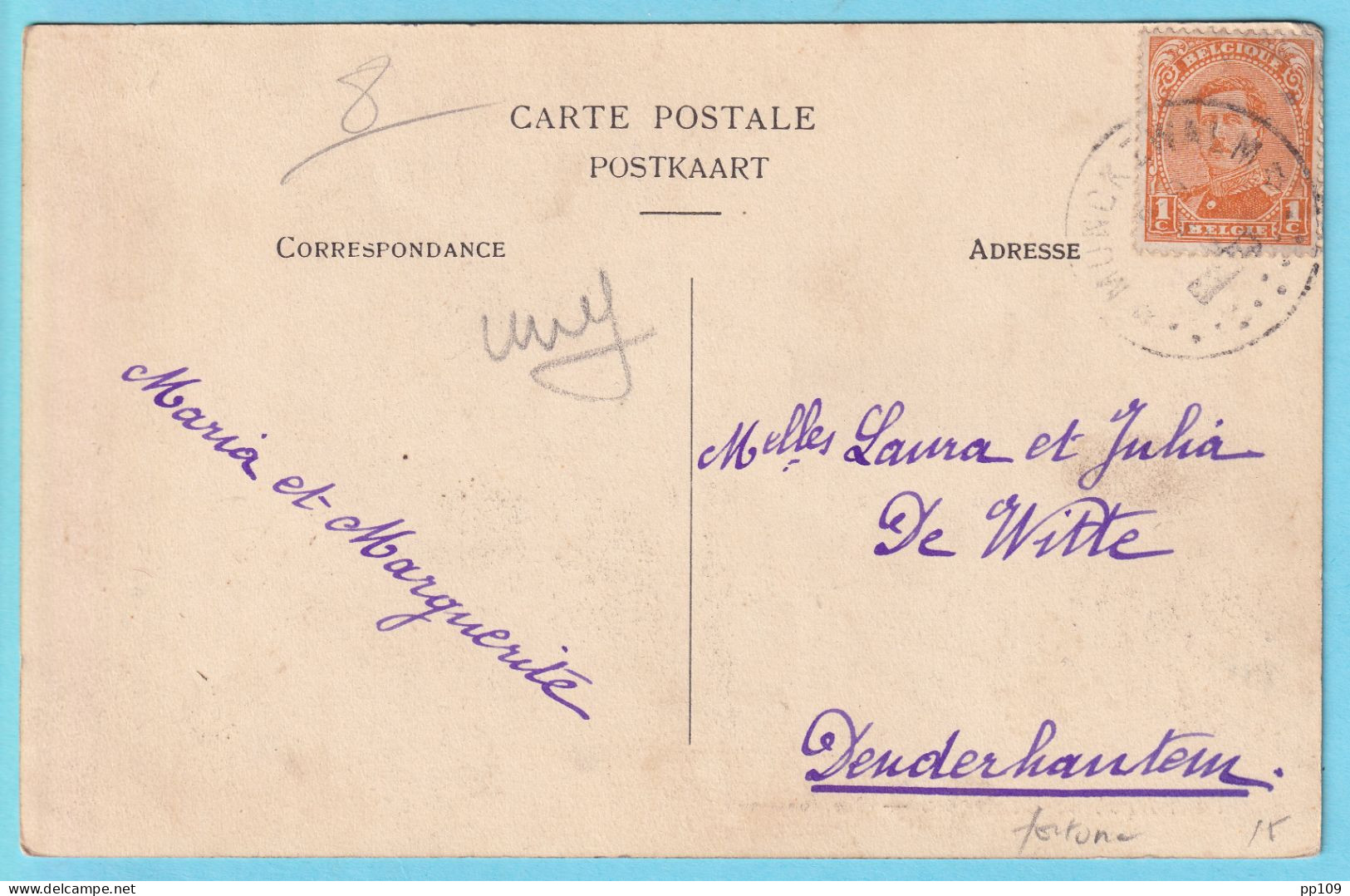 Fortune CP Obl étoiles MUNCKZWALM Sans Année Vers Denderhautem - Foruna (1919)