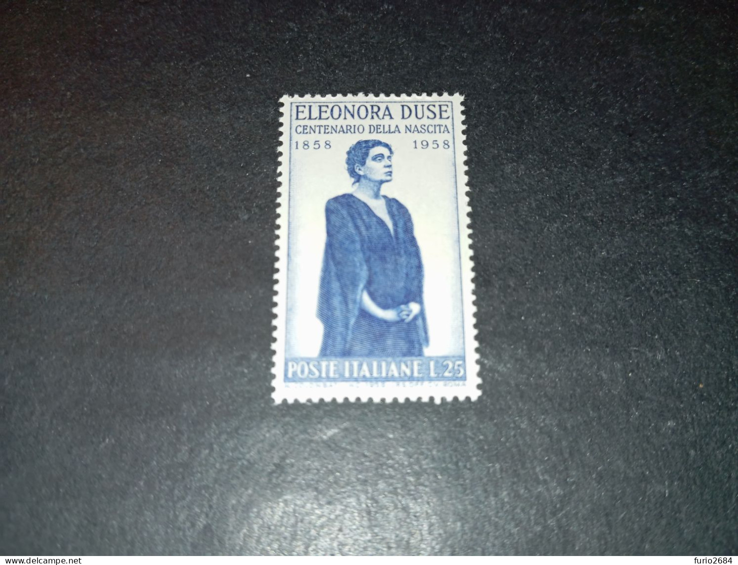 07AL07 REPUBBLICA ITALIANA 1958 CENTENARIO NASCITA DI ELEONORA DUSE "XX" - 1946-60: Neufs