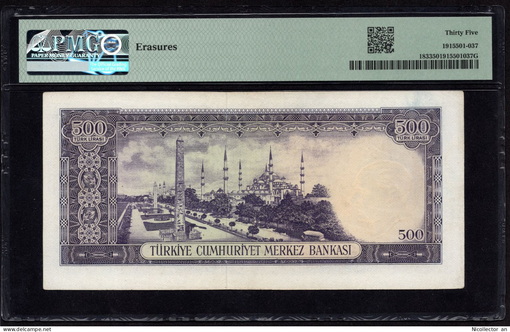 Turkey, 500 Lira, 1968, P-183, PMG 35 VF Banknote - Turquie