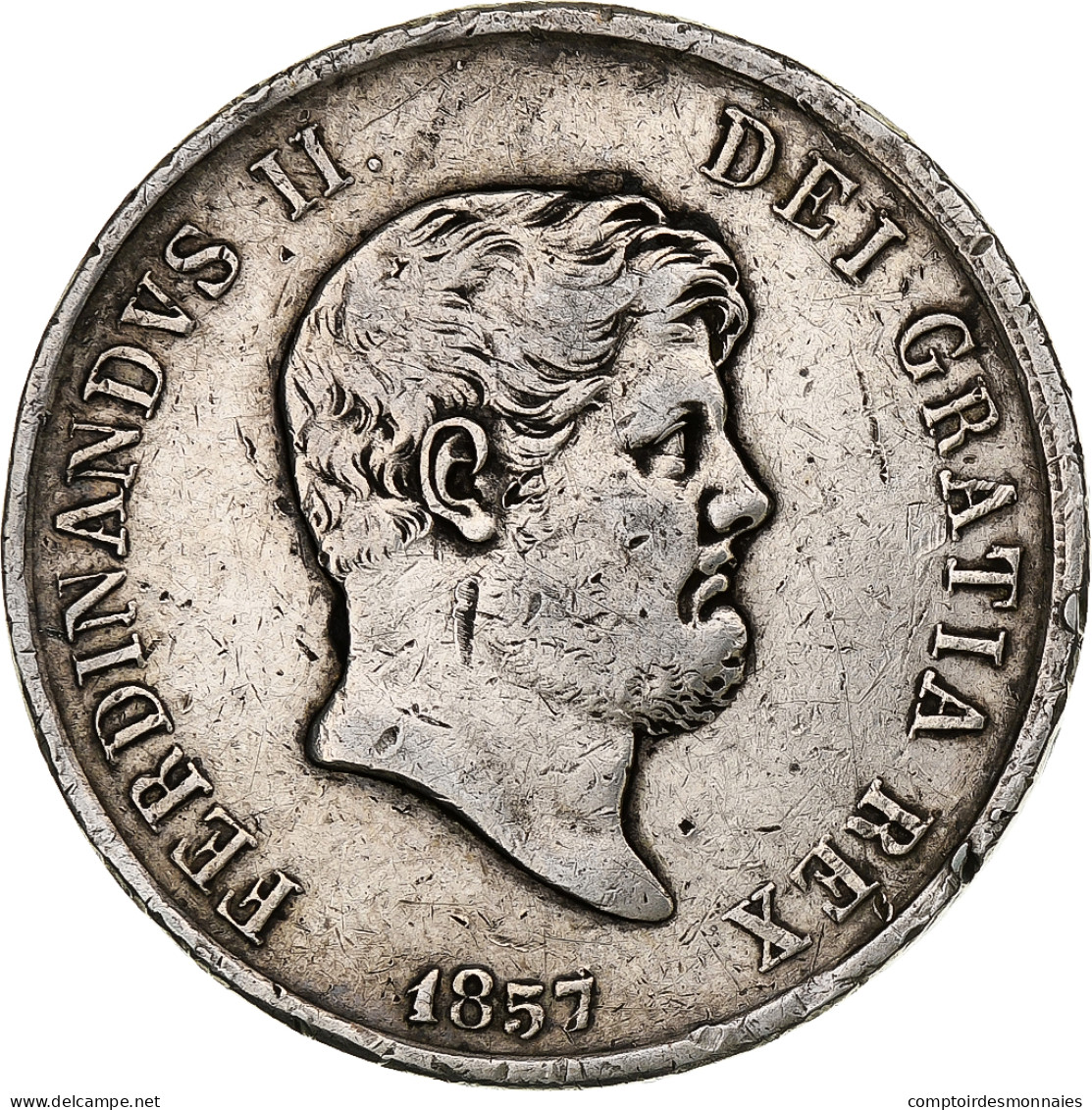 Italie, Ferdinando II, 120 Grana, 1857, Naples, Argent, TB+, KM:370 - Napels & Sicilië