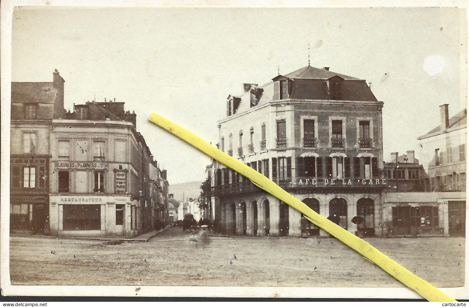 51 372 0524 MARNE EPERNAY CAFE DE LA GARE RESTAURANT DE PARIS   PHOTO G DURAND PERIODE 1870 / 1890 - Old (before 1900)