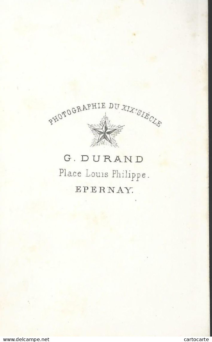 51 372 0524 MARNE EPERNAY CAFE DE LA GARE RESTAURANT DE PARIS   PHOTO G DURAND PERIODE 1870 / 1890 - Ancianas (antes De 1900)