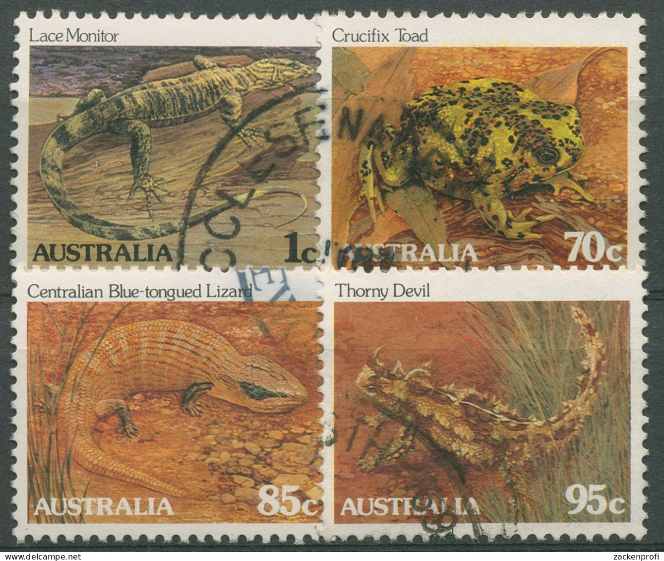 Australien 1983 Bedrohte Tiere Kröte Lizard Dornteufel 826/29 Gestempelt - Gebruikt
