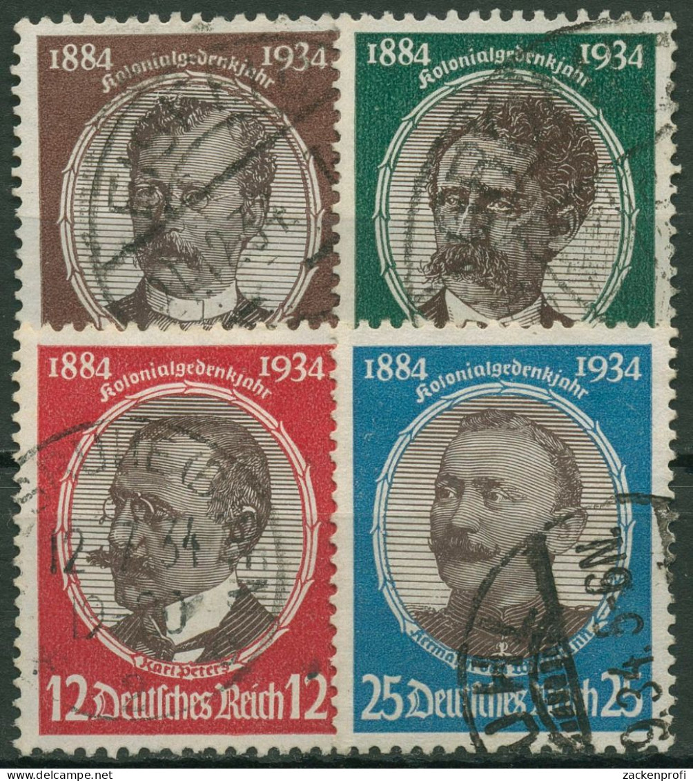 Deutsches Reich 1934 Kolonialforscher 540/43 Gestempelt - Usados