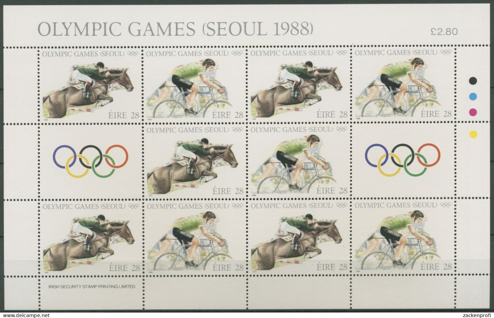 Irland 1988 Olymp. Sommerspiele Seoul Kleinbogen 645/46 K Postfrisch (C16429) - Blocks & Kleinbögen