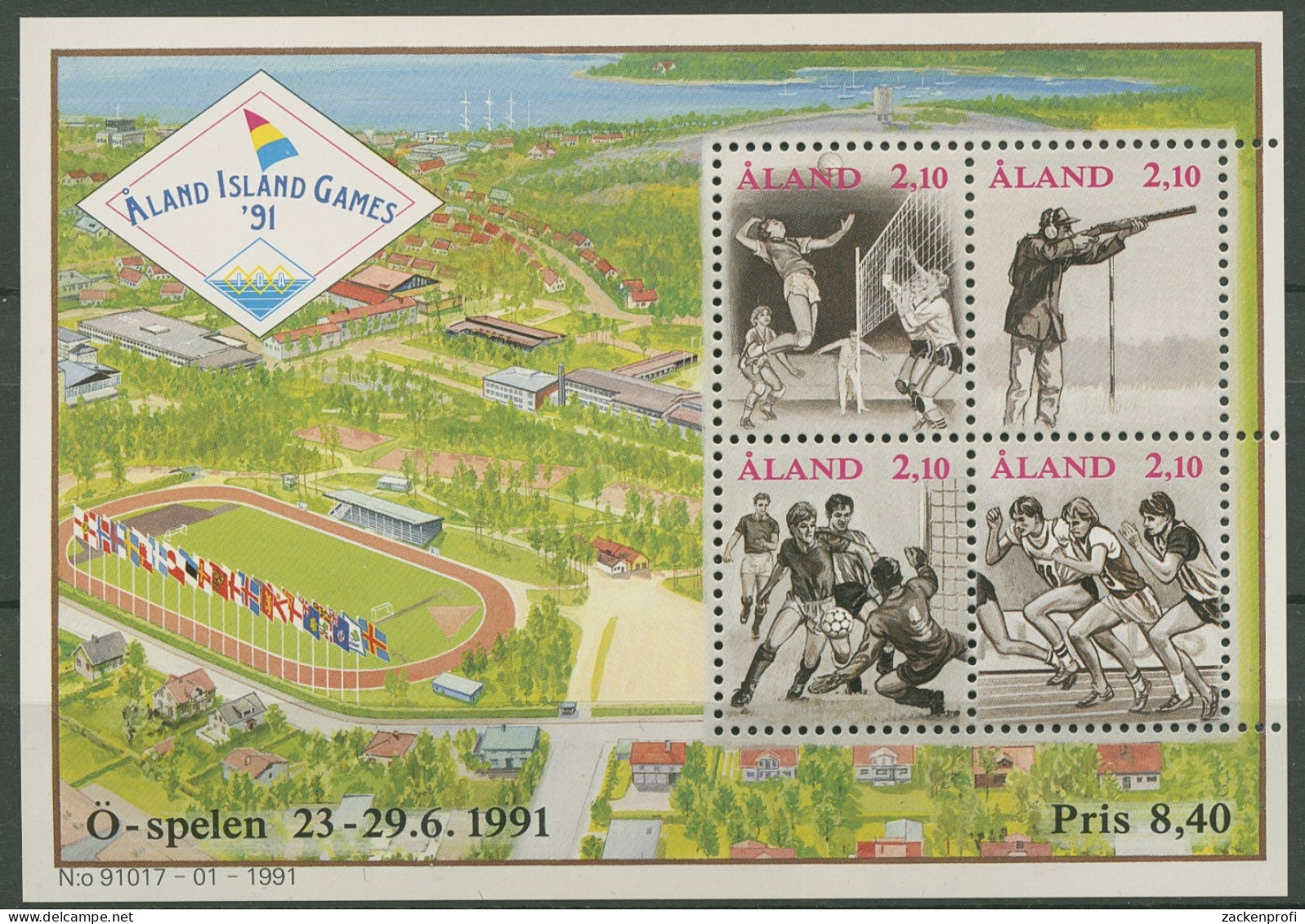 Aland 1991 Sportspiele Block 1 Postfrisch (C17457) - Ålandinseln