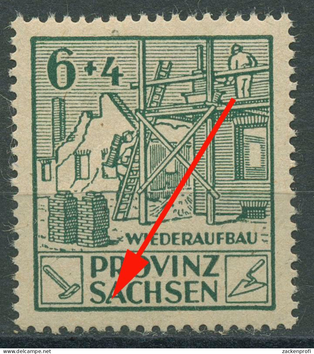 SBZ Provinz Sachsen 1946 Wiederaufbau Mit Plattenfehler 87 A VIII Postfrisch - Andere & Zonder Classificatie