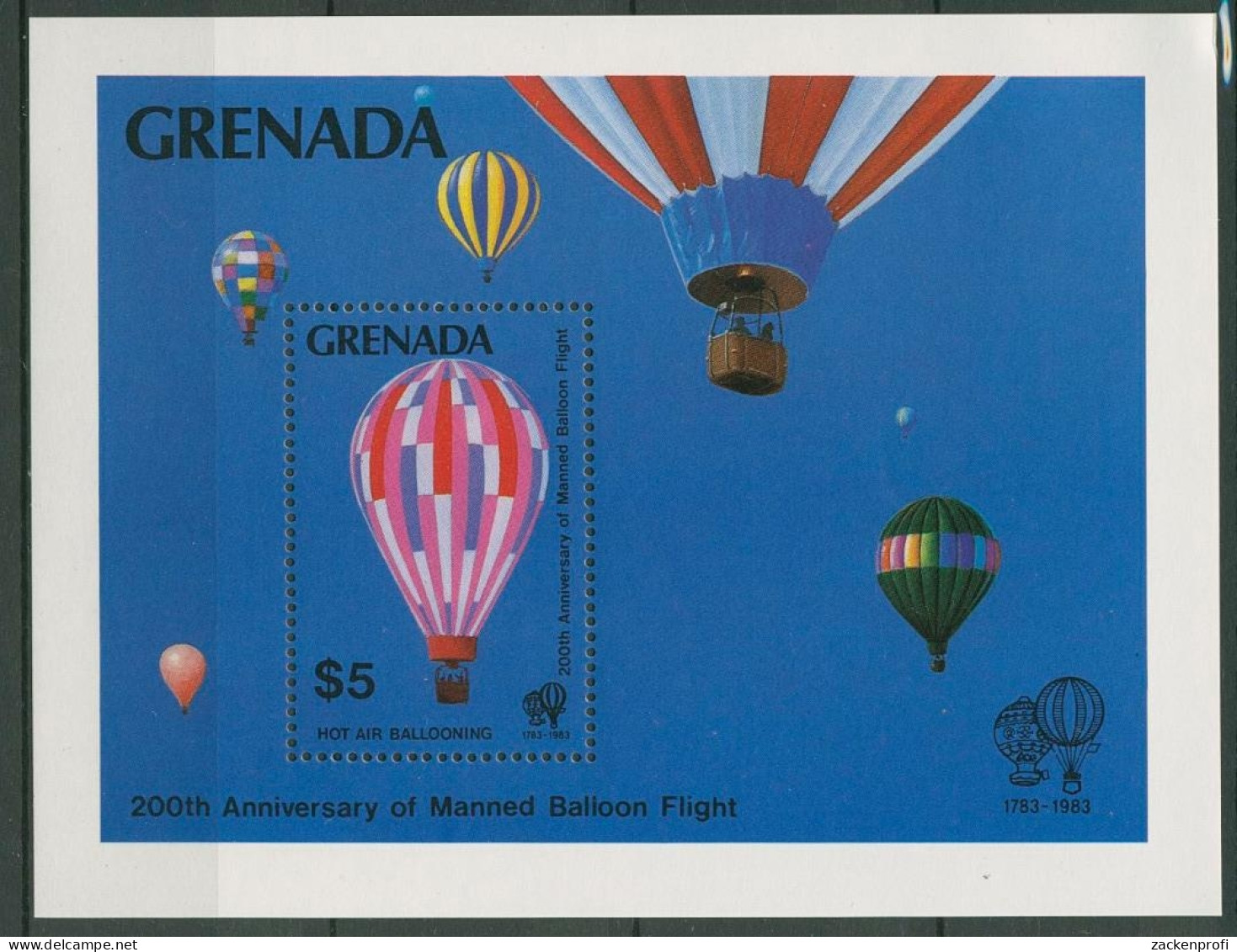 Grenada 1983 Luftfahrt Heißluftballon Block 116 Postfrisch (C94539) - Grenade (1974-...)
