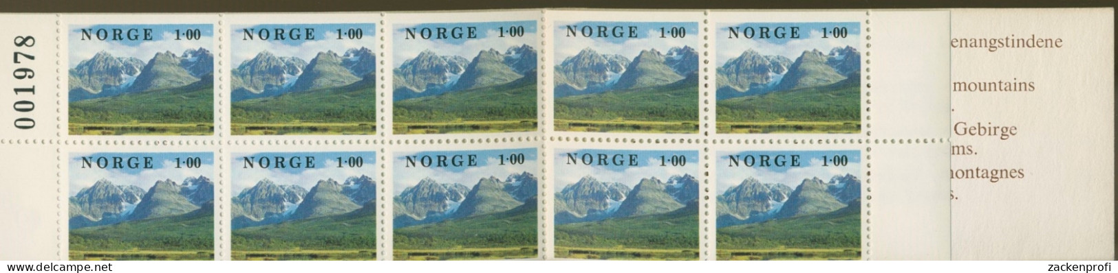 Norwegen 1978 Landschaft Markenheftchen MH 771 Postfrisch (C92947) - Postzegelboekjes