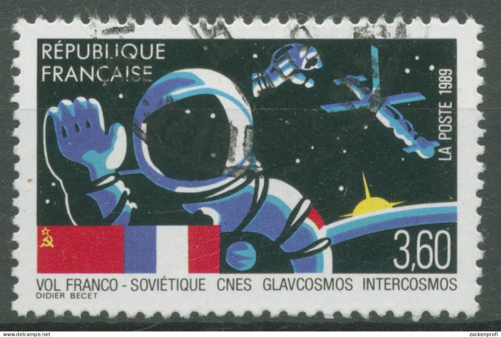 Frankreich 1989 UdSSR Weltraumflug Raumstation MIR 2707 Gestempelt - Oblitérés