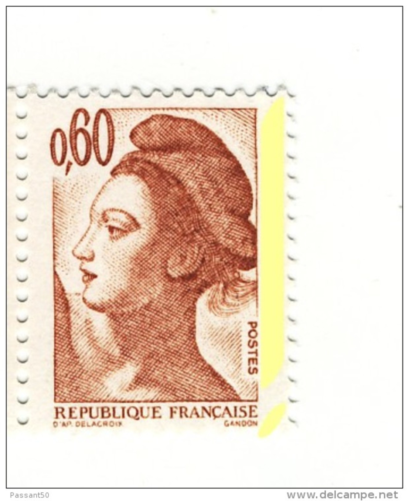 Liberté 0fr60 Brun Rose YT 2239e Avec Phospho à Cheval. Pas Courant, Voir Le Scan. Cote YT : 5 €. - Unused Stamps