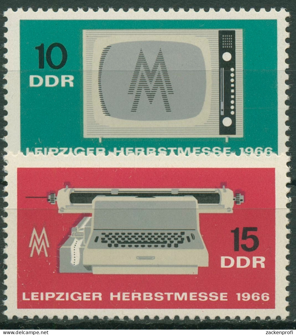 DDR 1966 Leipziger Herbstmesse Fernseher Schreibmaschine 1204/05 Postfrisch - Unused Stamps