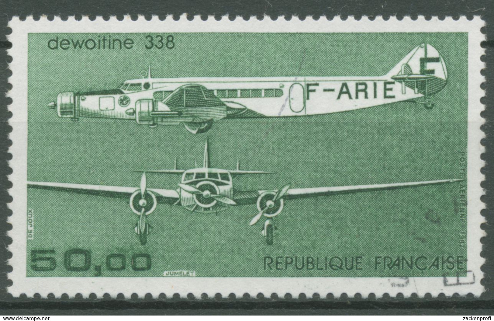 Frankreich 1987 Luftfahrt Flugzeug 2601 Gestempelt - Gebruikt