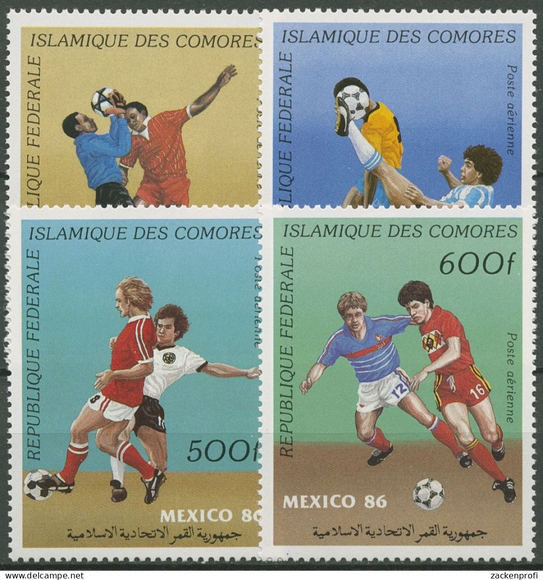 Komoren 1986 Fußball-WM In Mexiko 777/80 Postfrisch - Komoren (1975-...)