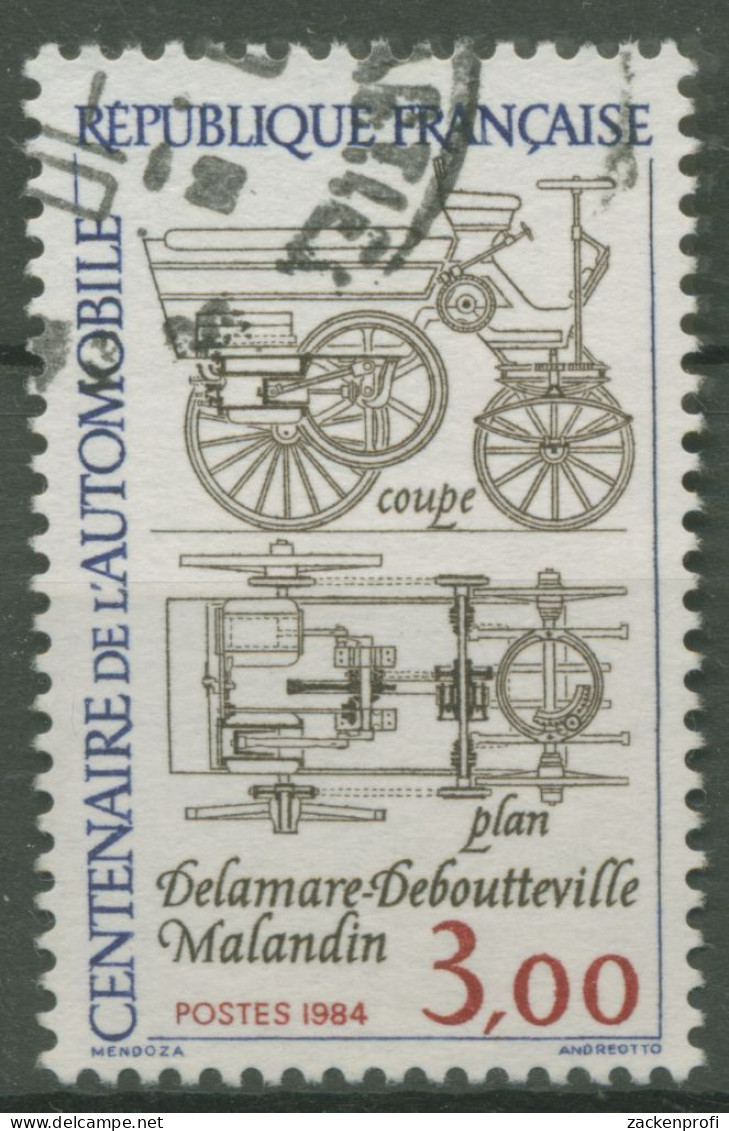 Frankreich 1984 Automobilbau Erstes Automobil 2468 Gestempelt - Used Stamps