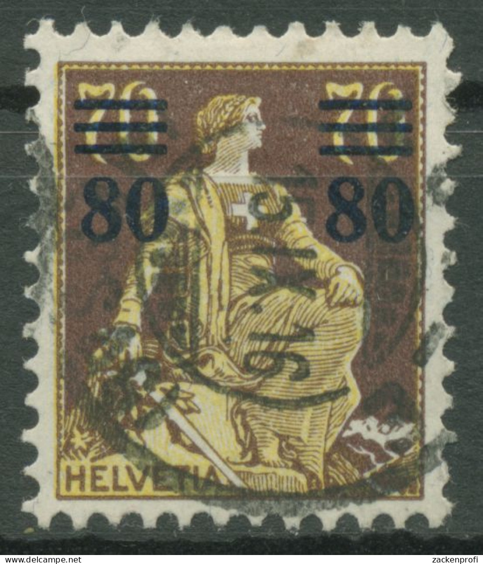 Schweiz 1915 Freimarke Mit Aufdruck 127 Gestempelt - Gebruikt