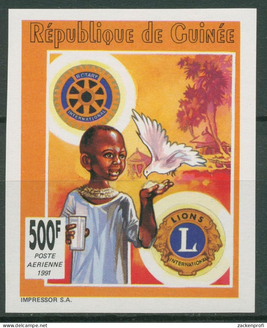 Guinea 1991 Rotary Club Lions Club Kind Mit Taube 1347 B Postfrisch - Guinée (1958-...)