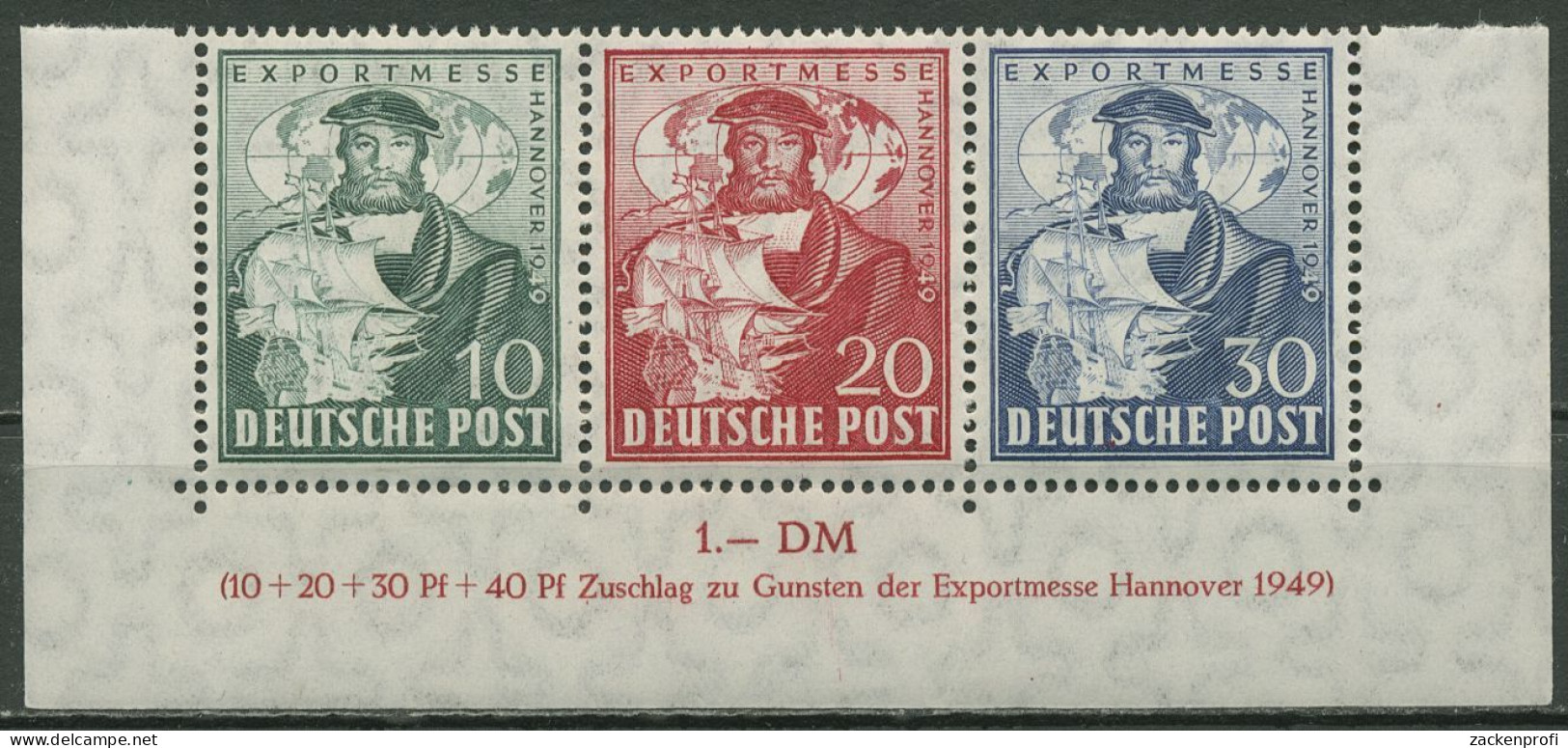 Bizone 1949 Exportmesse Hannover Zusammendruck Aus Block 1 A ZD UR Postfrisch - Postfris