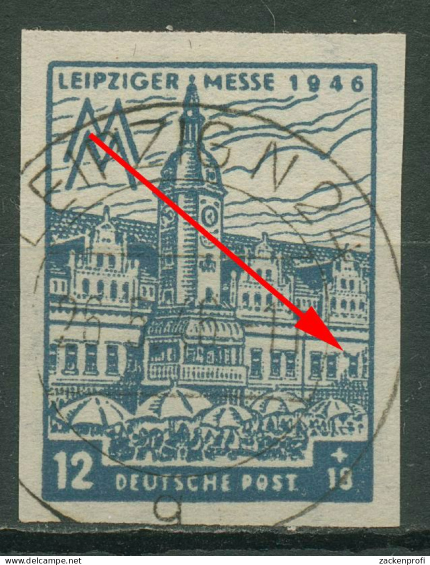 SBZ West-Sachsen 1946 Leipziger Messe WZ Y Plattenfehler 163 BY II Gestempelt - Autres & Non Classés