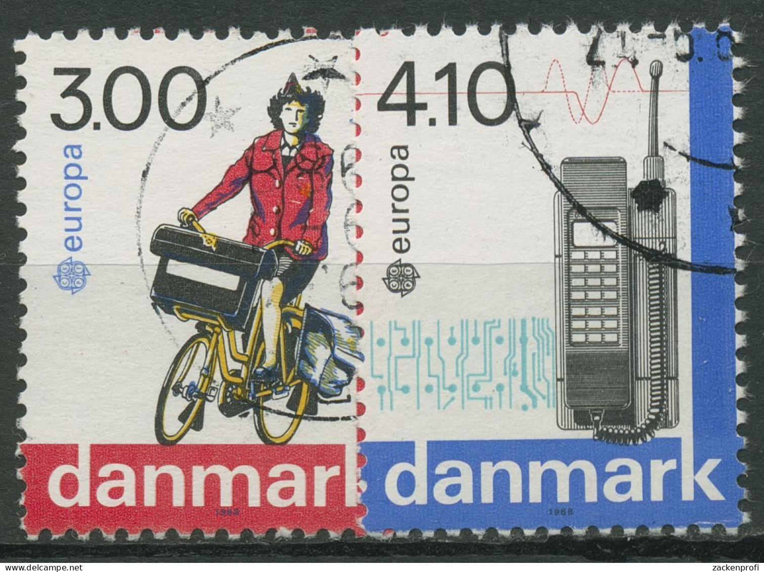 Dänemark 1988 Europa CEPT Transport-/Kommunikationsmittel 921/22 Gestempelt - Gebraucht