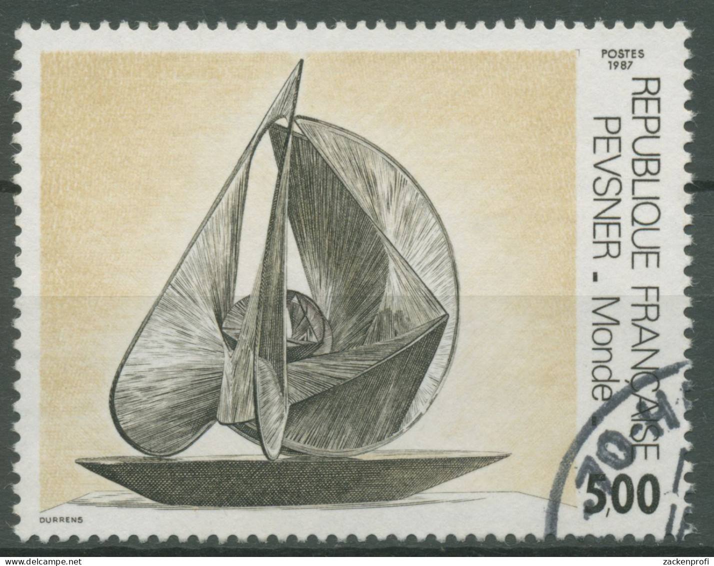 Frankreich 1987 Zeitgenössische Kunst Plastik Antoine Pevsner 2631 Gestempelt - Used Stamps