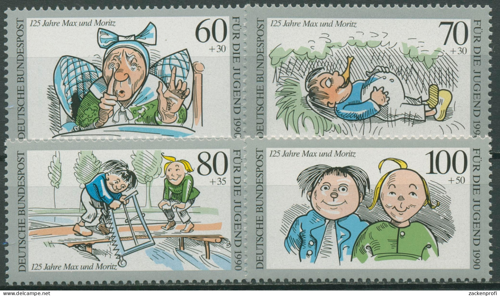 Bund 1990 Jugend: Wilhelm Busch Max & Moritz 1455/58 Postfrisch - Nuevos