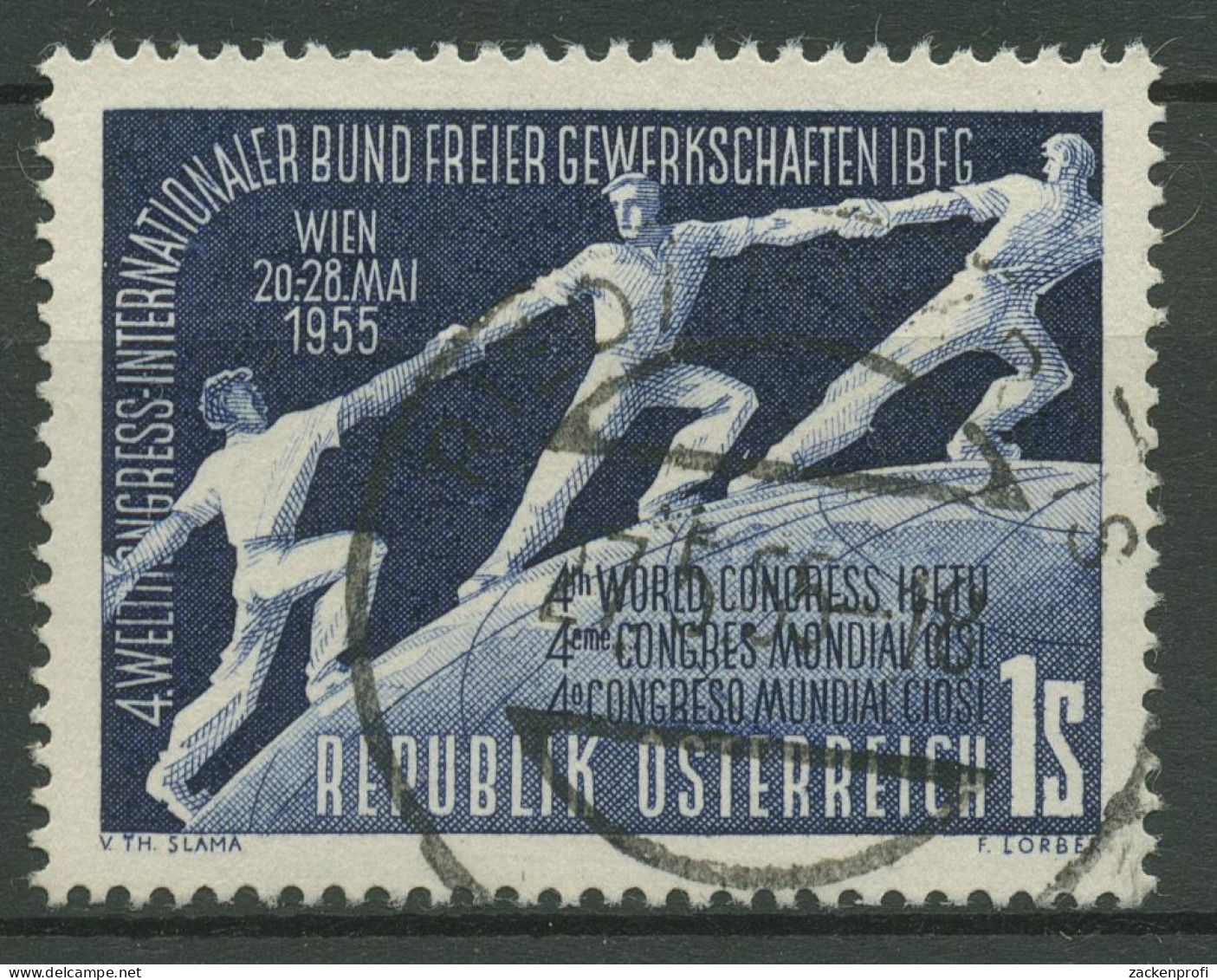 Österreich 1955 Gewerkschaftsbund 1018 Gestempelt - Oblitérés