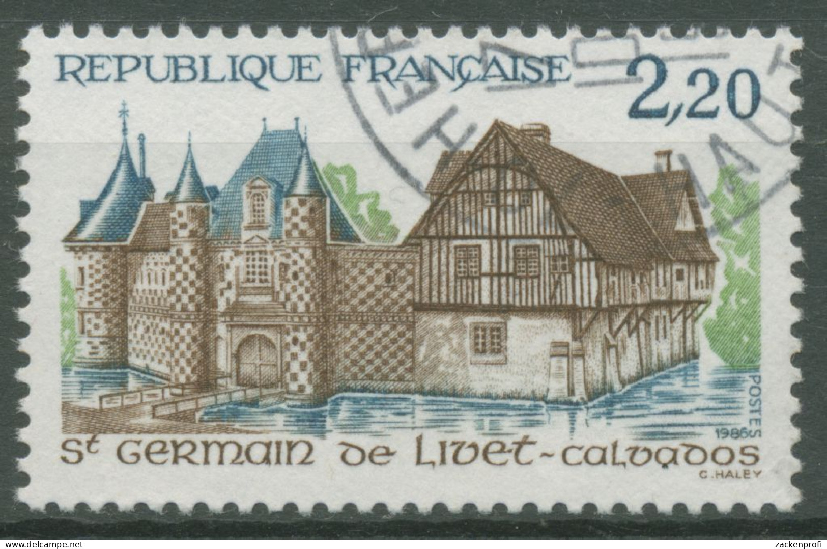 Frankreich 1986 Tourismus Schloss Saint-Germain-de-Livet 2538 Gestempelt - Gebruikt