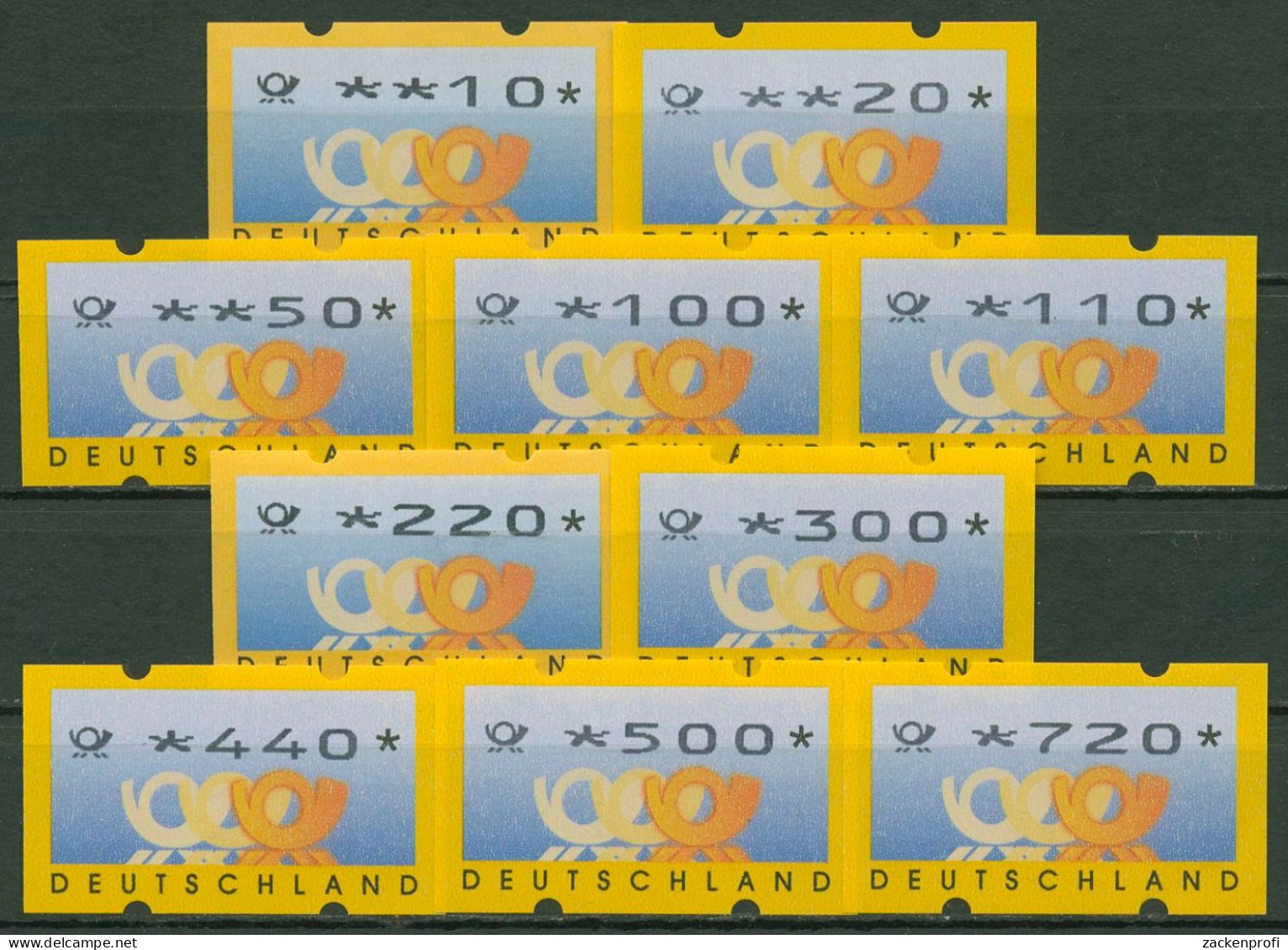 Bund ATM 1999 Automatenmarken Versandstellensatz 3.3 VS 2 Postfrisch - Machine Labels [ATM]