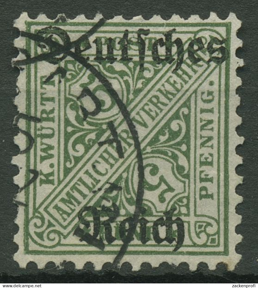 Deutsches Reich Dienstmarke 1920 Württemberg Mit Aufdruck D 57 Gestempelt - Service