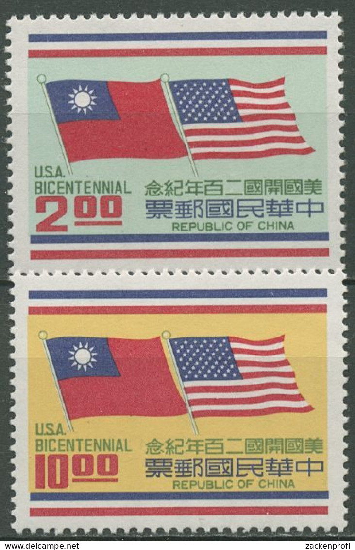 Taiwan 1976 200 Jahre Unabhängigkeit Der USA Flaggen 1140/41 Postfrisch - Nuovi