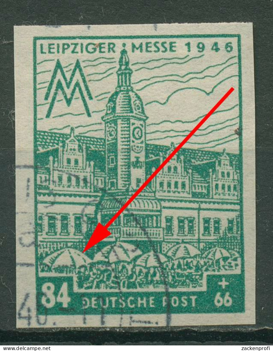 SBZ West-Sachsen 1946 Messe WZ X Plattenfehler 165 BX IV Gestempelt - Other & Unclassified