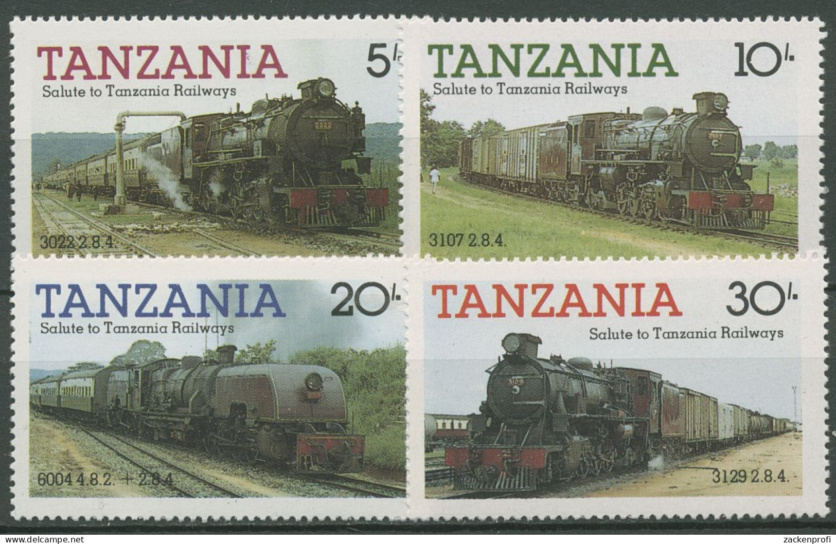 Tansania 1985 Eisenbahn Dampflokomotiven 268/71 Postfrisch - Tanzanie (1964-...)