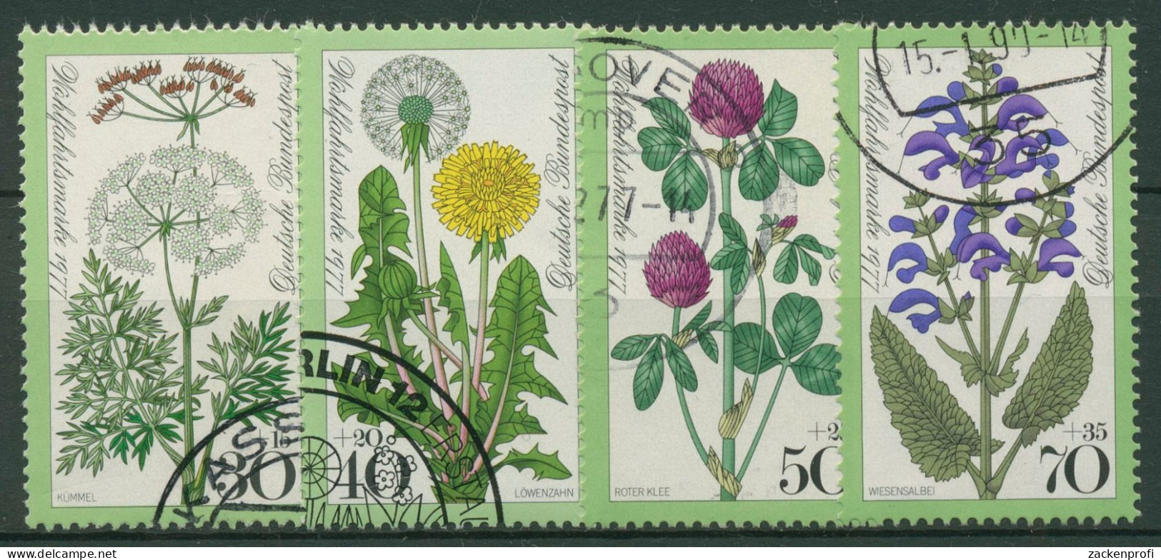 Bund 1977 Pflanzen Blumen Wiesenblumen 949/52 Gestempelt - Gebraucht