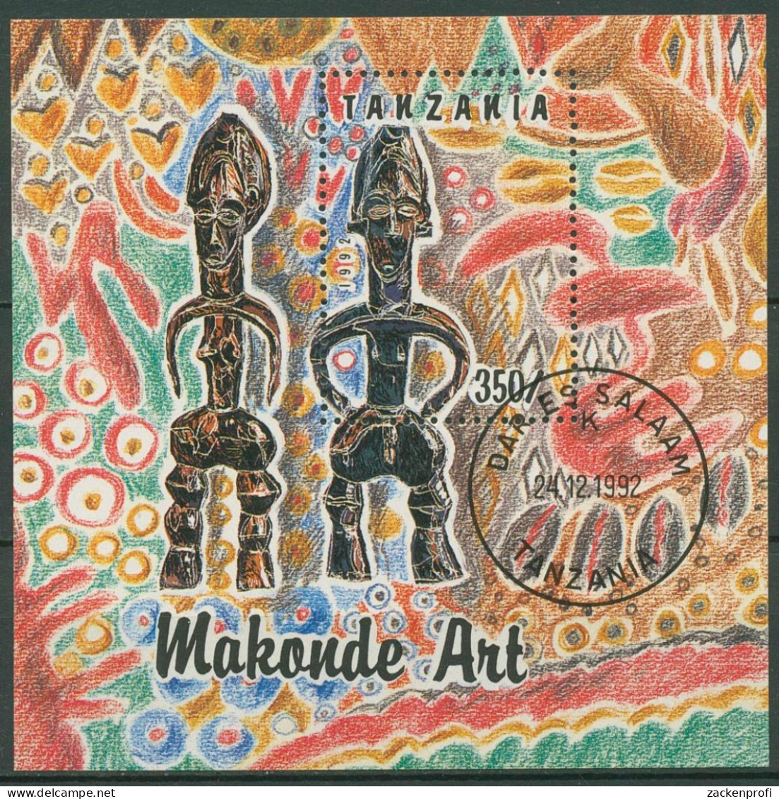Tansania 1992 Makonde-Kunst Holzfiguren Block 208 Gestempelt (C40265) - Tanzania (1964-...)