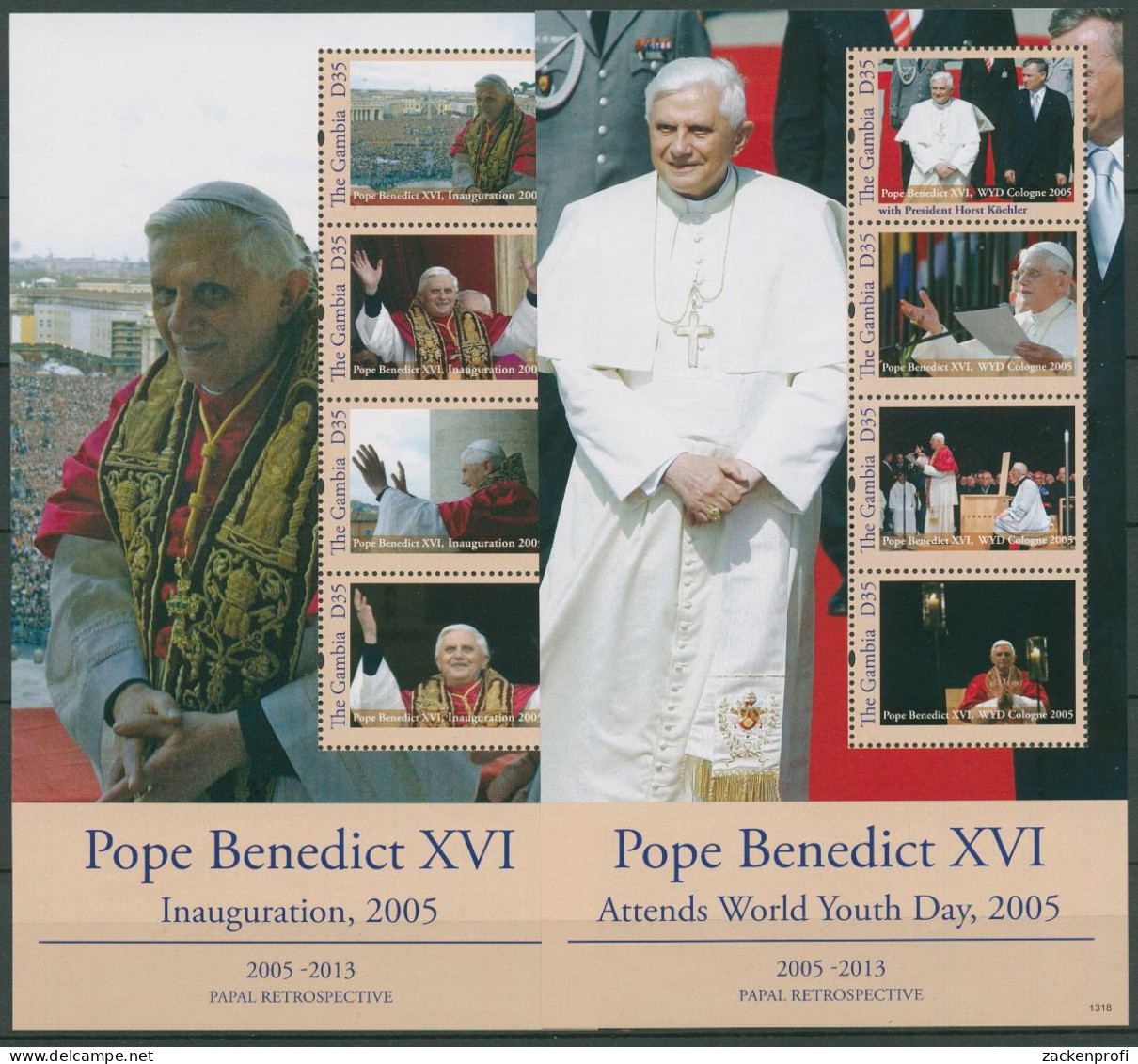 Gambia 2013 Amtsverzicht Von Papst Benedikt XVI. 6775/82 K Postfrisch (C40274) - Gambie (1965-...)