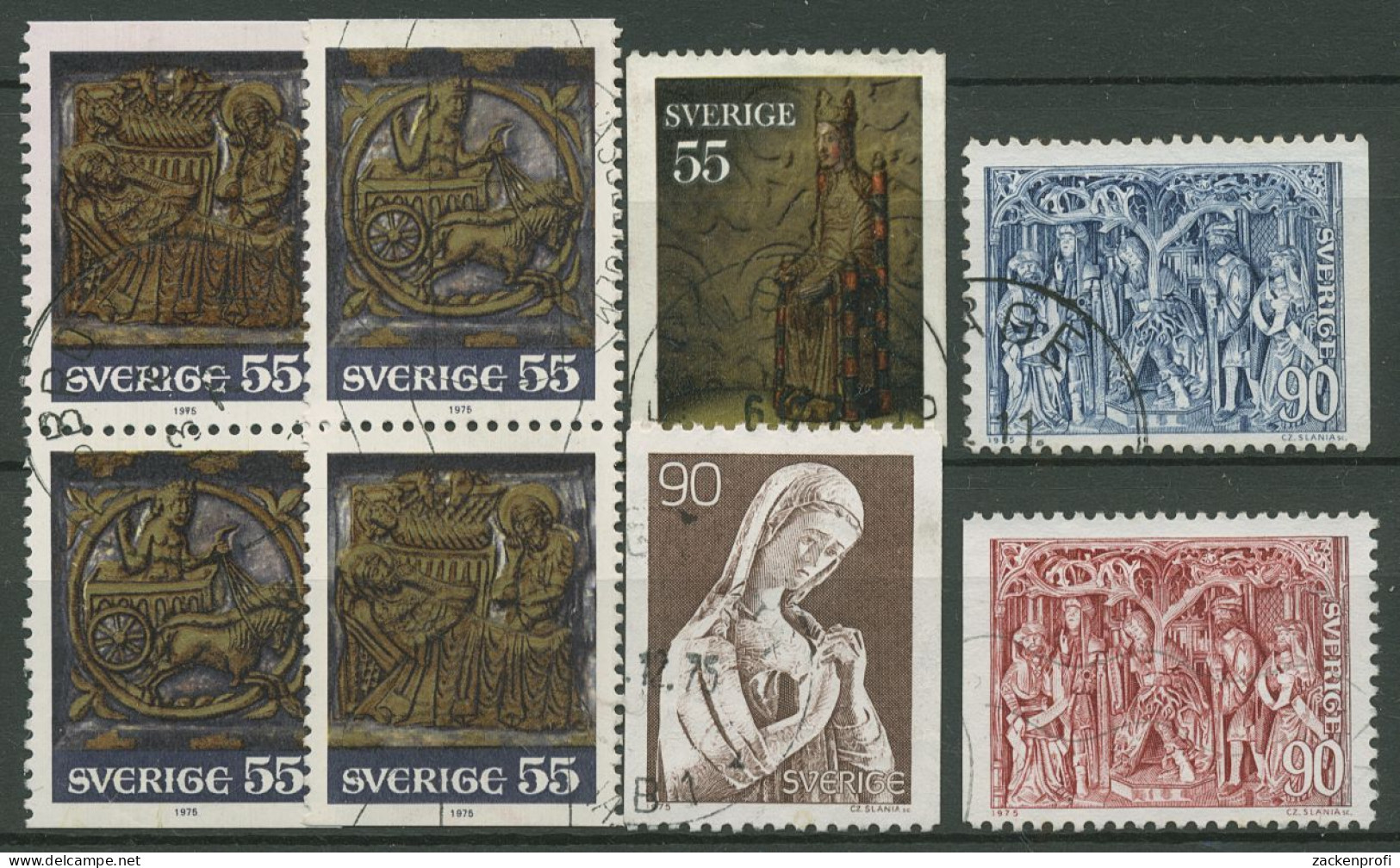 Schweden 1975 Weihnachten Kirchliche Kunst 926/31 Gestempelt - Usati