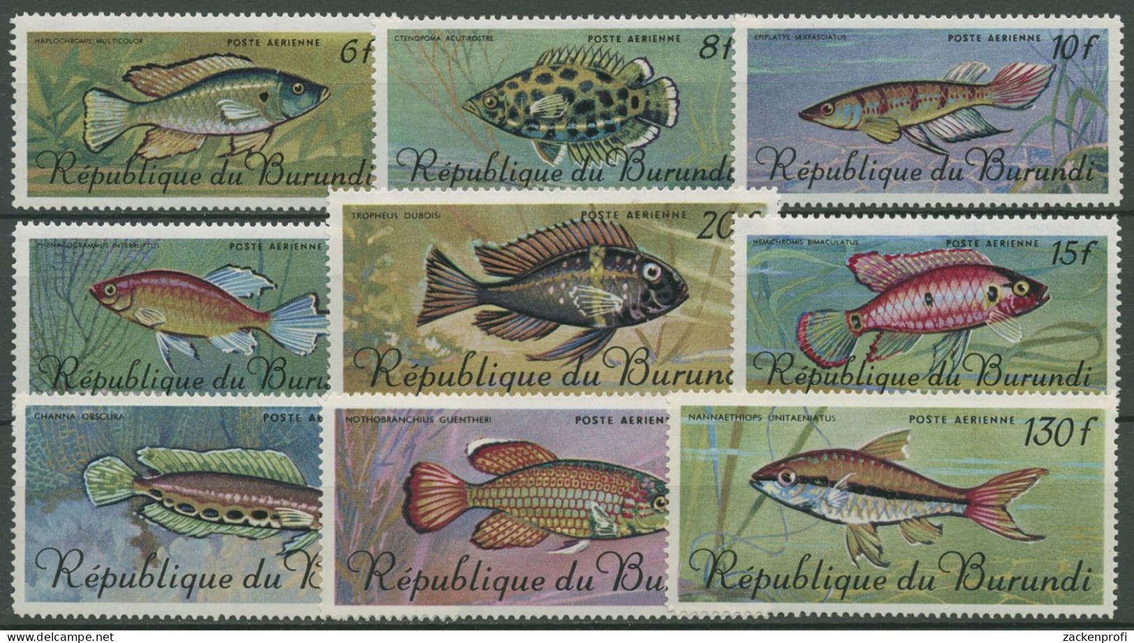Burundi 1967 Fische Salmler Buntbarsch Hechtling 359/67 Postfrisch - Neufs