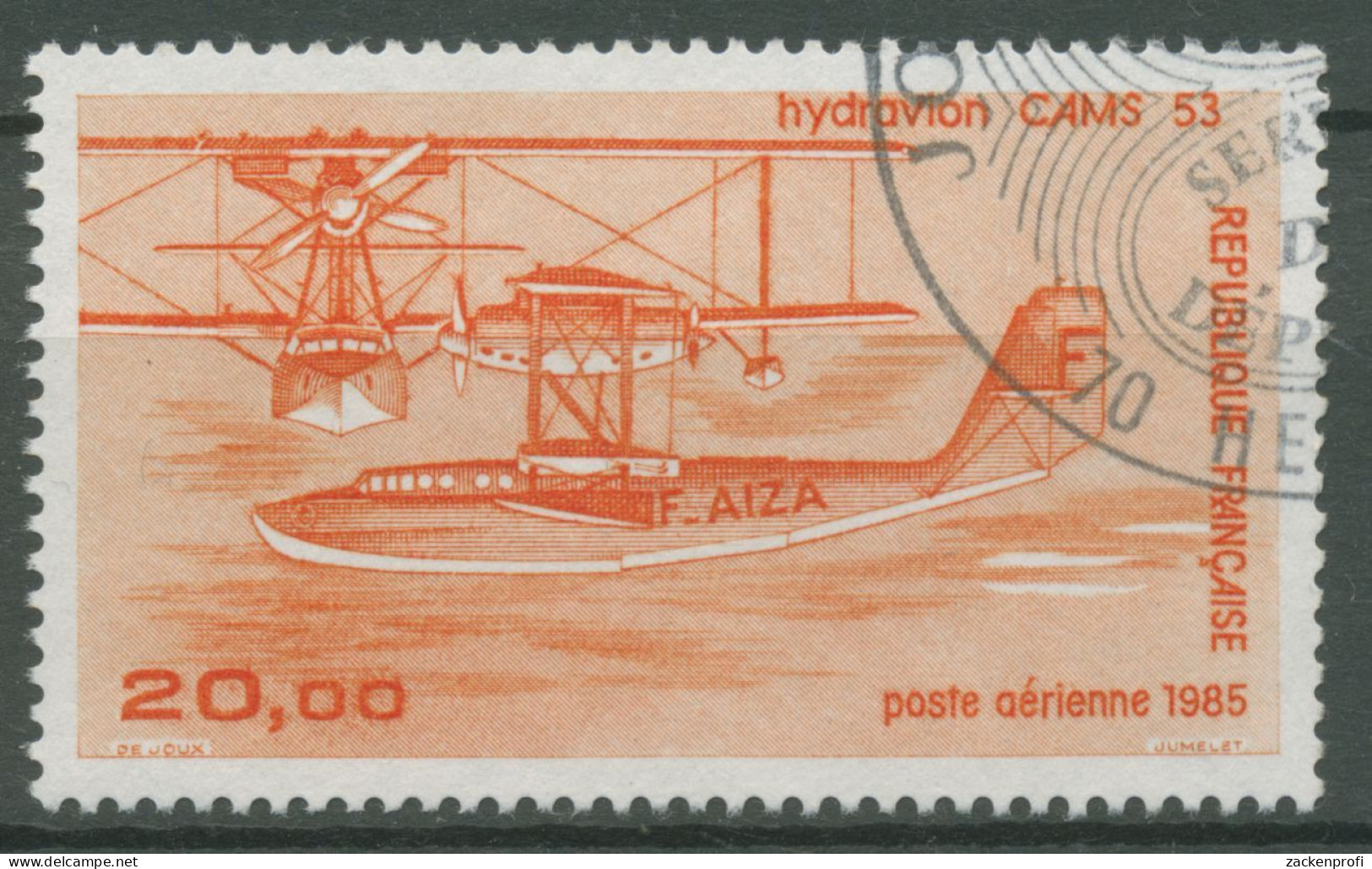 Frankreich 1985 Luftfahrt Flugzeuge Flugboot Cams 53 2490 V Gestempelt - Used Stamps