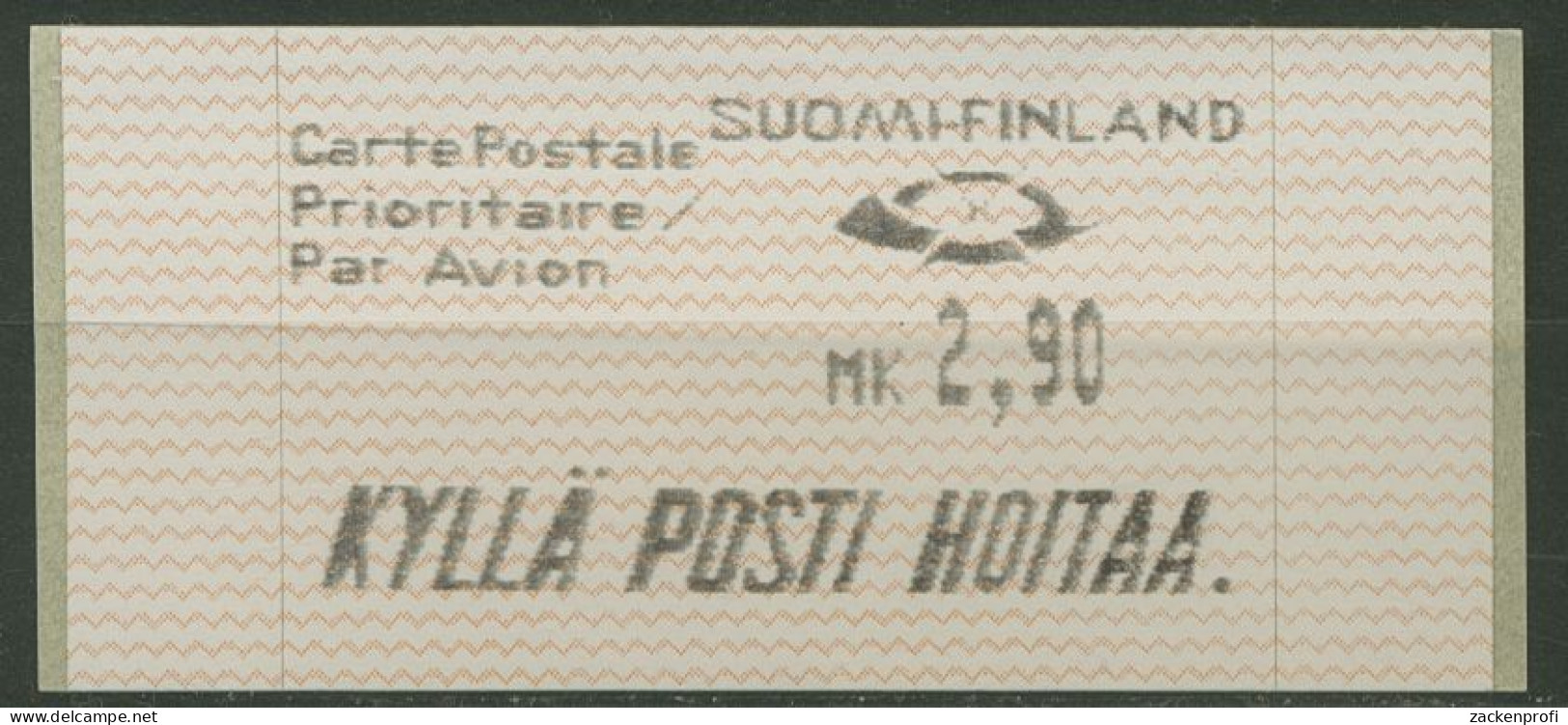 Finnland Automatenmarken 1991 MK 2,90 Einzelwert, ATM 10.1 Z3 Postfrisch - Machine Labels [ATM]