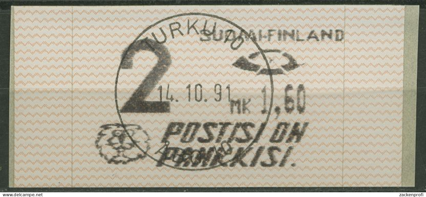 Finnland Automatenmarken 1991 1,60 MK Einzelwert, ATM 10.2 Z 2 Gestempelt - Timbres De Distributeurs [ATM]