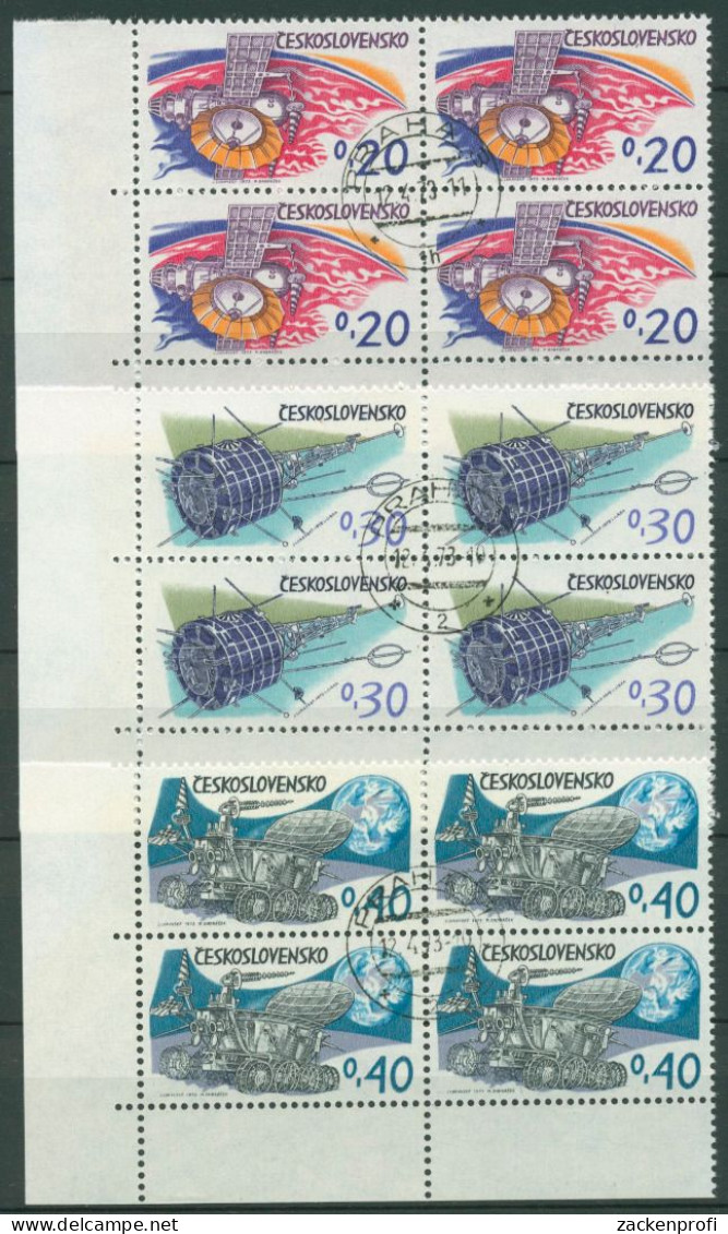 Tschechoslowakei 1973 Weltraumforschung 2132/34 4-er Block Gestempelt (C62848) - Used Stamps