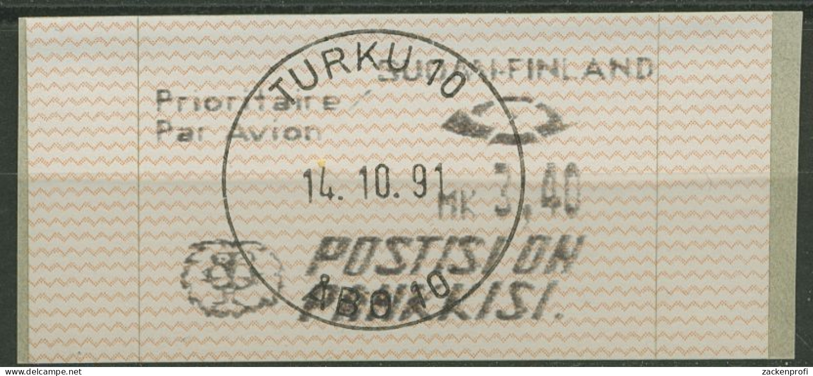 Finnland Automatenmarken 1991 3,40 MK Einzelwert, ATM 10.2 Z 6 Gestempelt - Automaatzegels [ATM]