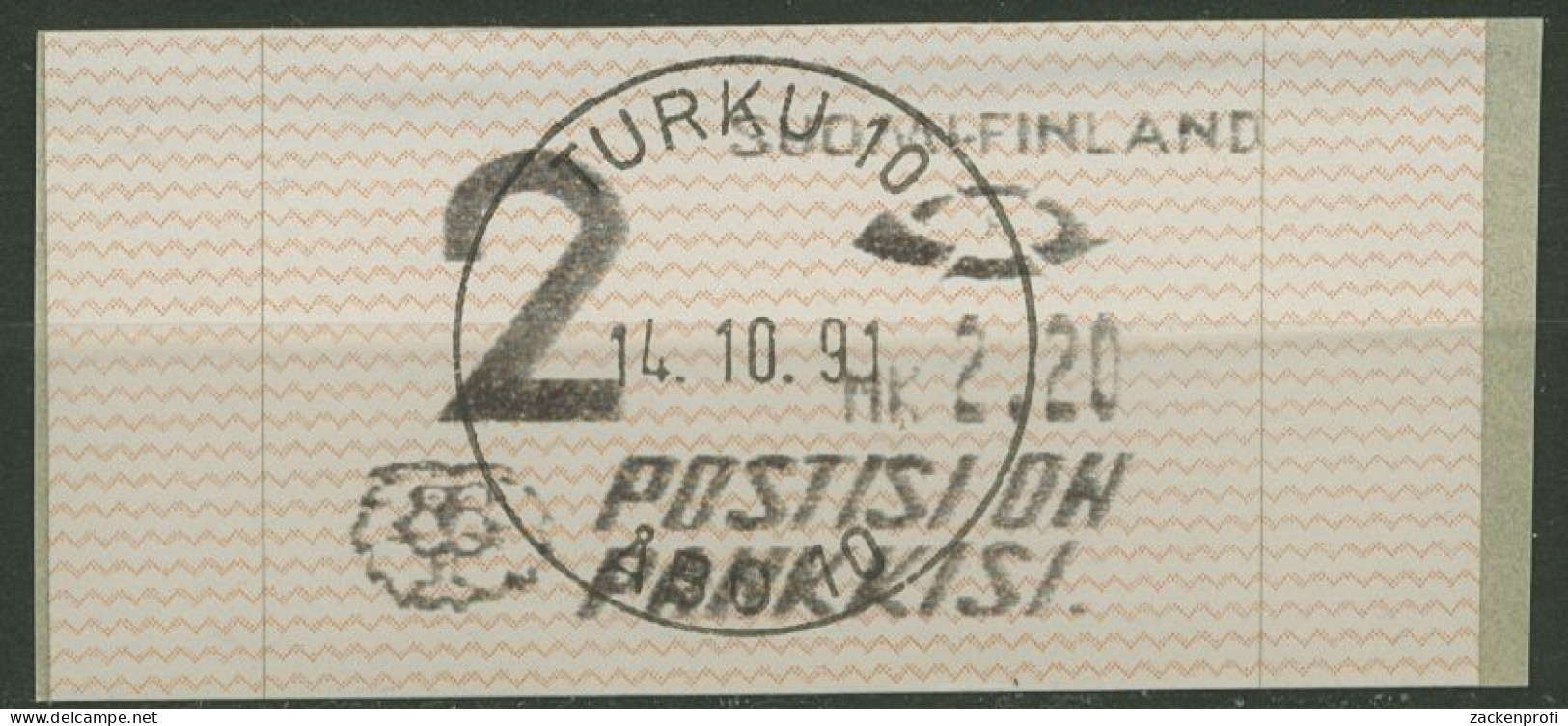 Finnland Automatenmarken 1991 2,20 MK Einzelwert, ATM 10.2 Z 2 Gestempelt - Timbres De Distributeurs [ATM]