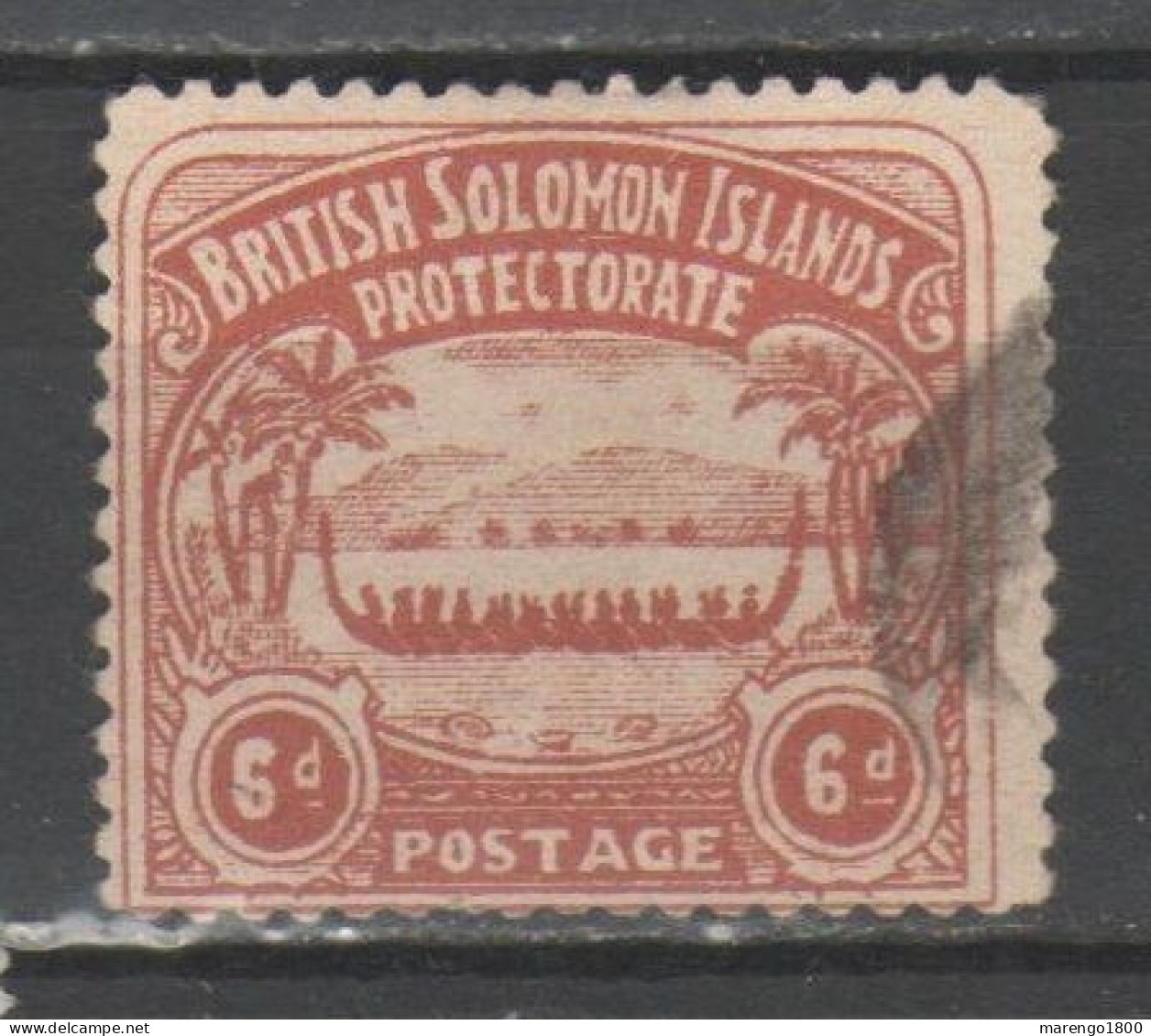 Isole Solomon 1908 - Canoa 6 D. - FALSO - FAUX          (g7466) - British Solomon Islands (...-1978)