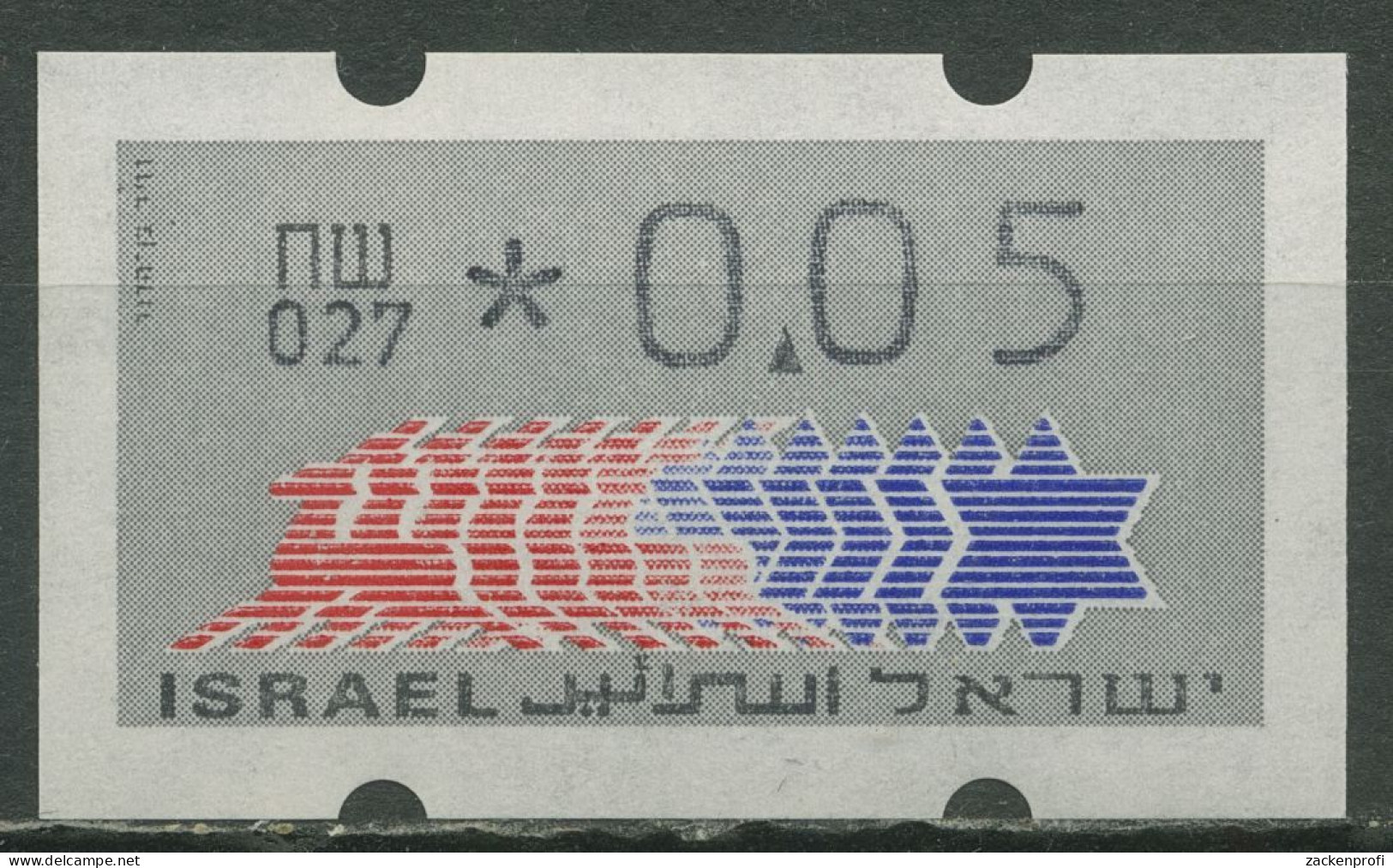 Israel ATM 1990 Hirsch Automat 027 Einzelwert ATM 3.1.27 Postfrisch - Franking Labels