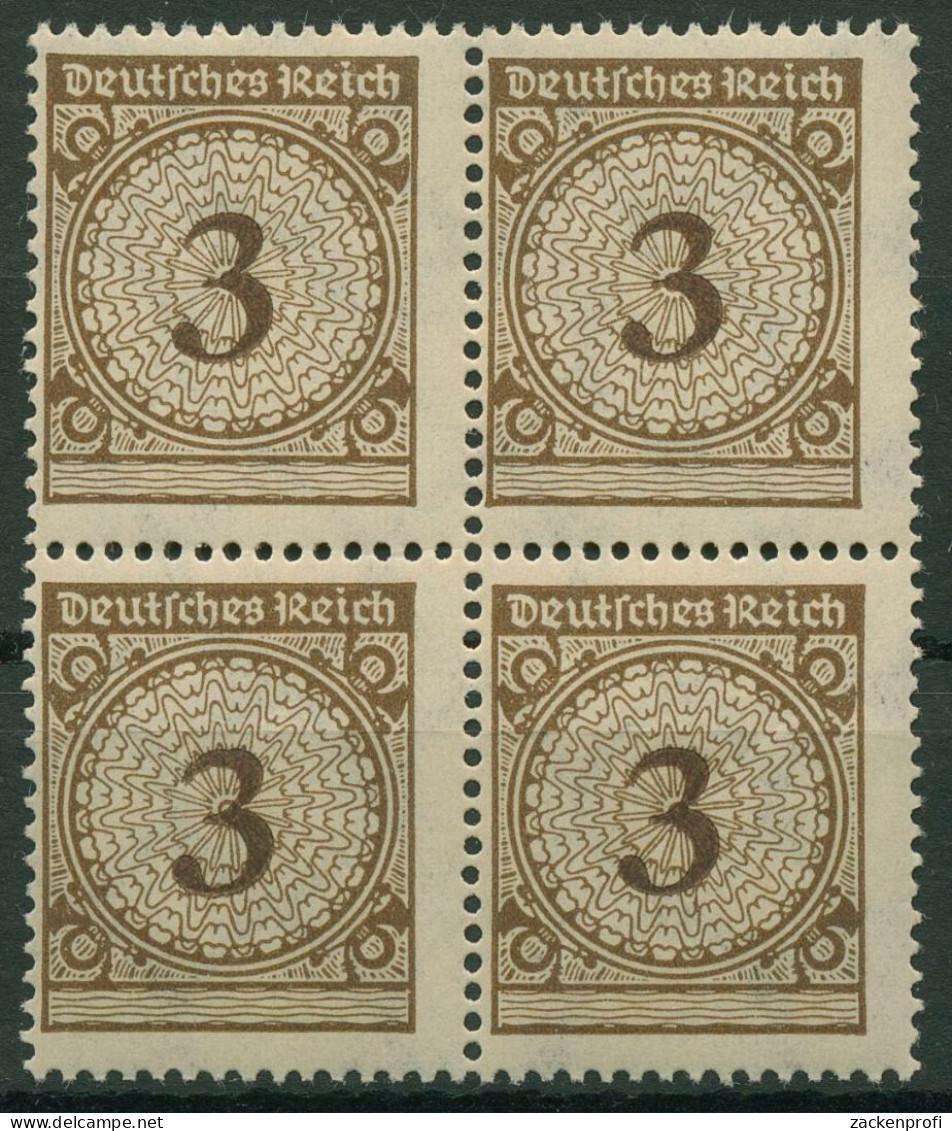 Dt. Reich 1923 Korbdeckelmuster Plattendruck 338 Pa 4er-Block Postfrisch - Nuovi